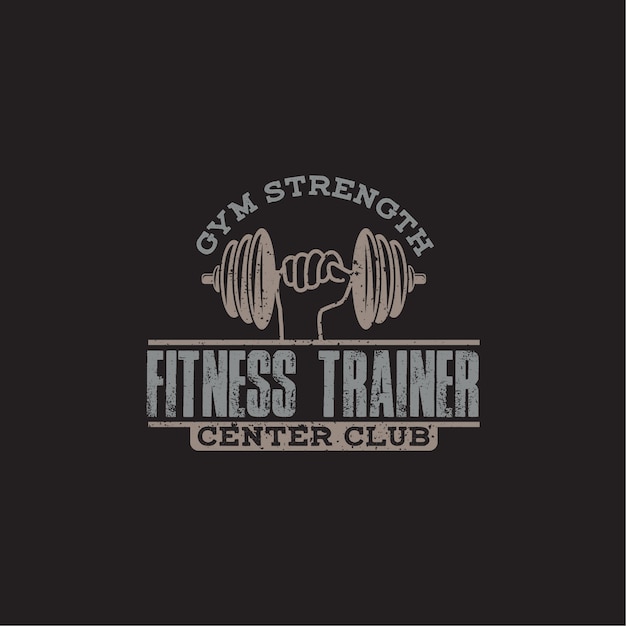 Insignia de logotipo de fitness y gimnasio