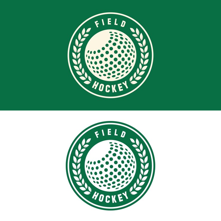 Vector insignia y logotipo de hockey sobre césped ilustración de vector de hockey sobre césped pelota de hockey sobre césped