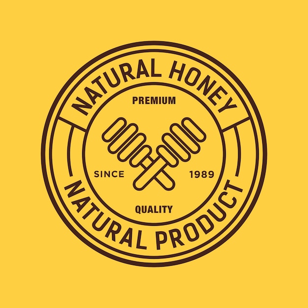 Insignia de logotipo de miel dulce abeja