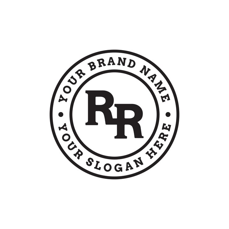 Vector insignia del logotipo del monograma de la letra rr