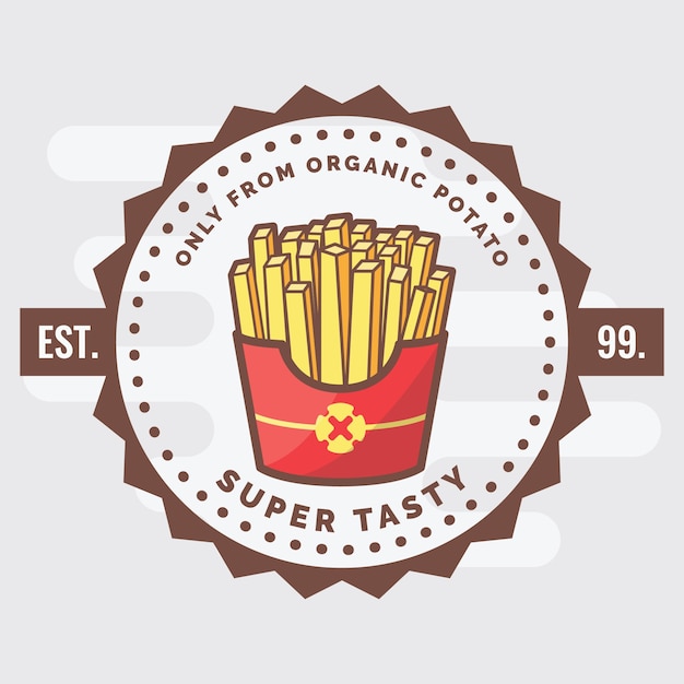 Vector insignia del logotipo de papas fritas