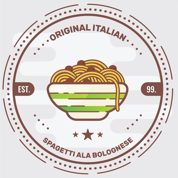 Vector insignia de logotipo de pasta italiana