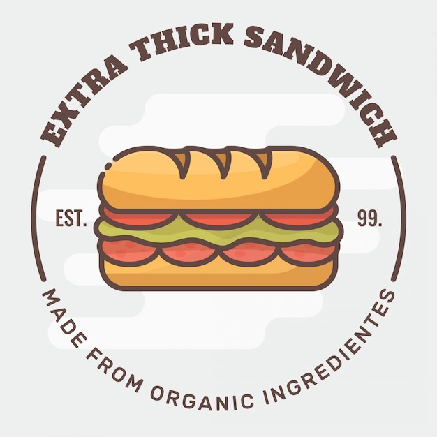 Vector insignia del logotipo de sandwich