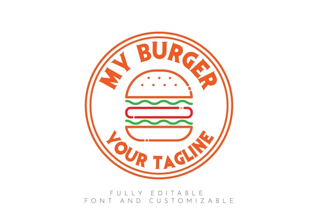 Insignia del logotipo de la tienda de hamburguesas