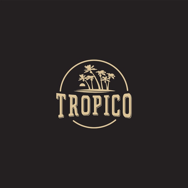 Insignia del logotipo de tropico y clásico.