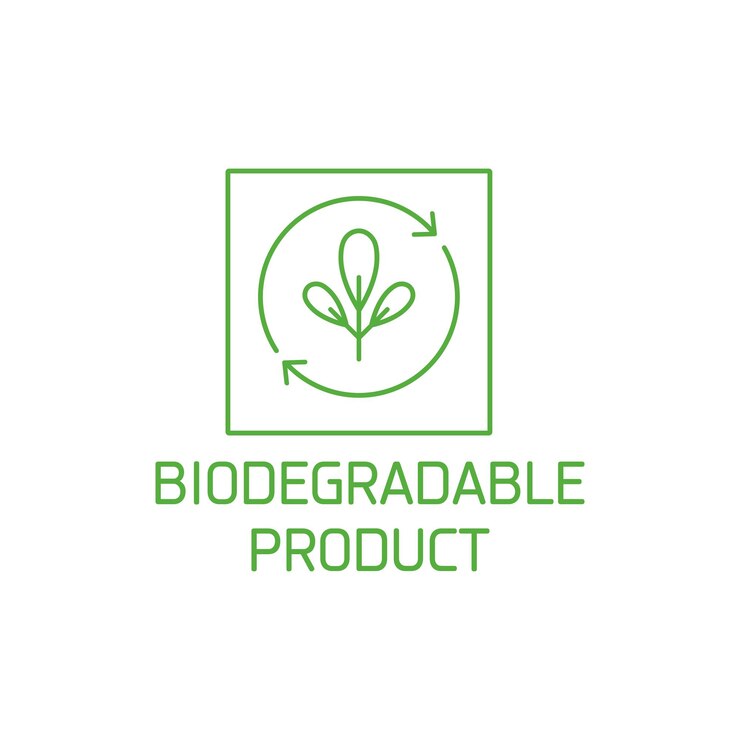 Insignia de logotipo vectorial e icono para productos naturales y orgánicos Diseño de signos de productos biodegradables Sym