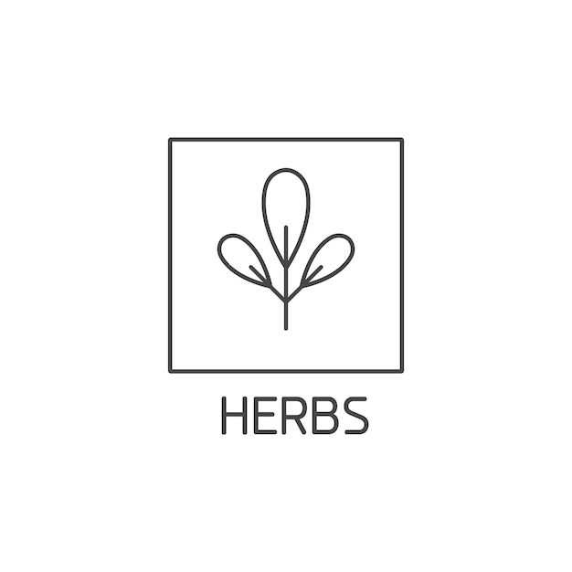 Insignia de logotipo vectorial e icono para productos naturales y de salud Diseño de signos de hierbas Símbolo de alimentación saludable