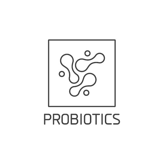 Insignia de logotipo vectorial e icono para productos naturales y de salud Diseño de signos de probióticos Símbolo de salud