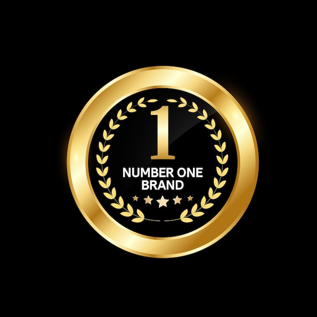 La insignia de la marca número uno de oro