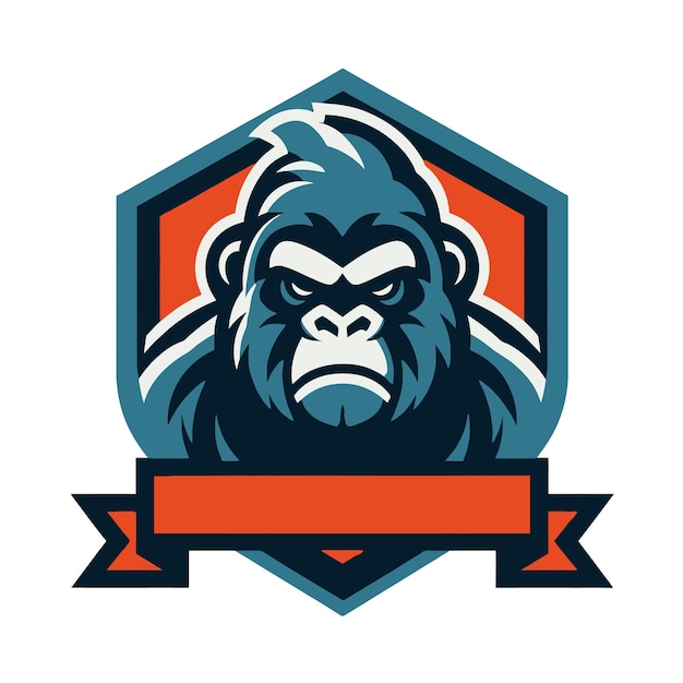 Insignia de mascota de gorila para la marca de un equipo o deporte