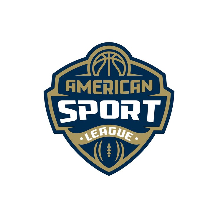 Vector insignia moderna para deportes de tipo americano.
