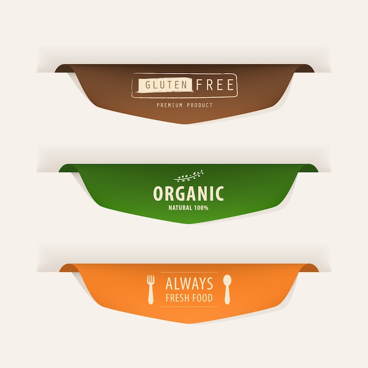 Vector insignia natural y etiqueta de alimentos frescos orgánicos.