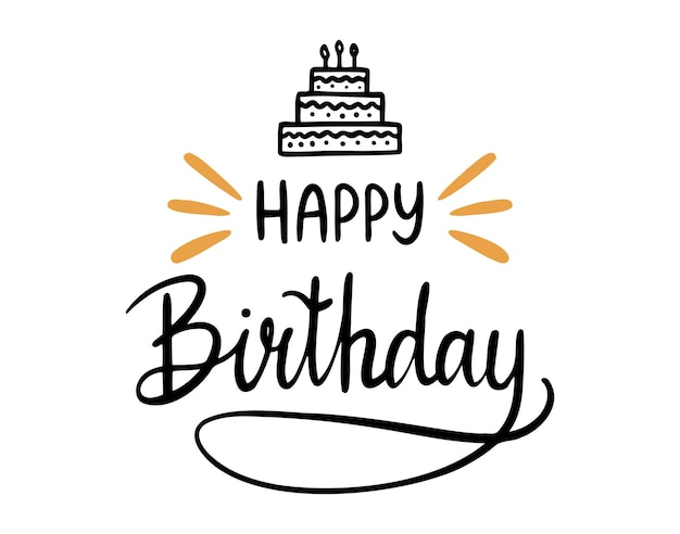 insignia o etiqueta de cumpleaños feliz en vector letras de cumpleañas felices para fiestas de cumpleaño o tarjetas de felicitación