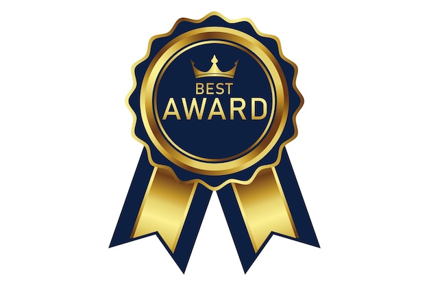 Insignia de premio en color dorado.