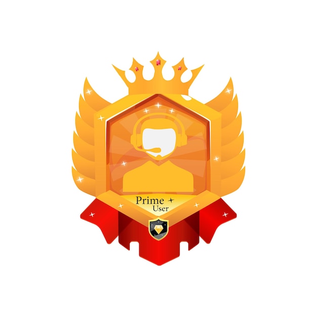Insignia de rango de juego con medalla de icono de nivel de juego de inserción de nombre