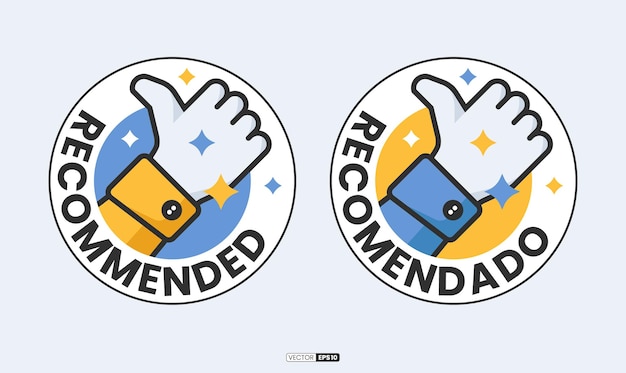 Insignia recomendada con el ícono de los pulgares hacia arriba
