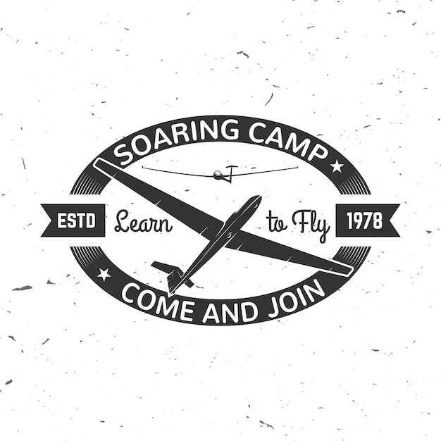 Vector la insignia retro del campamento vector soaring