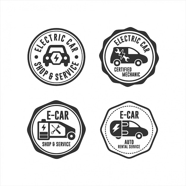 Insignia de sellos de la colección Electrik Car