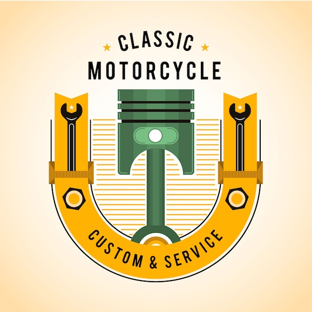 Vector insignia de servicio de motocicleta clásica