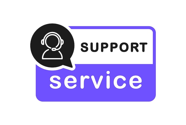 Insignia de servicio de soporte Ayuda al servicio al cliente de chat