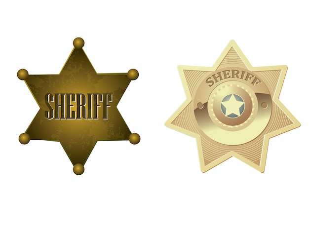 Vector insignia del sheriff dorado