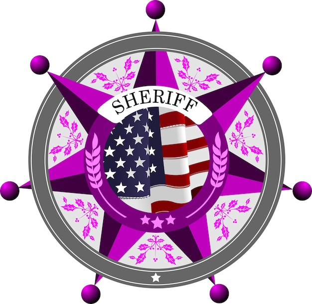 Insignia del sheriff sobre un fondo blanco.