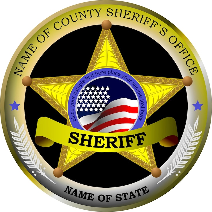 Vector insignia del sheriff sobre un fondo blanco.