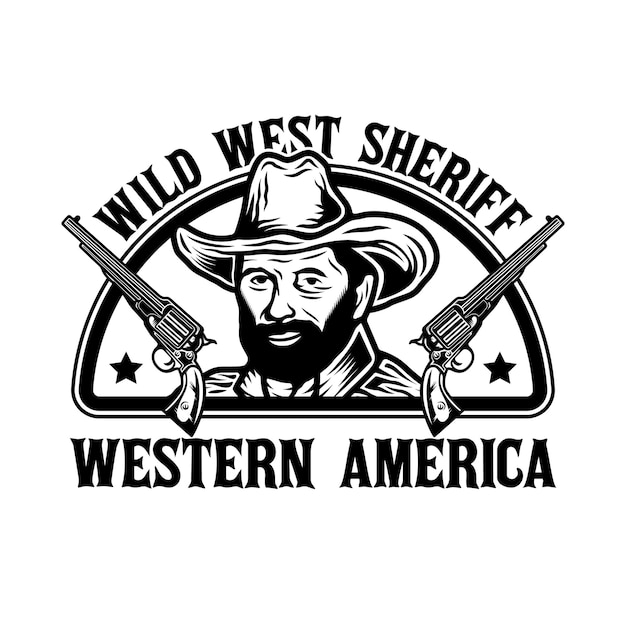 Insignia de vaquero del sheriff del salvaje oeste