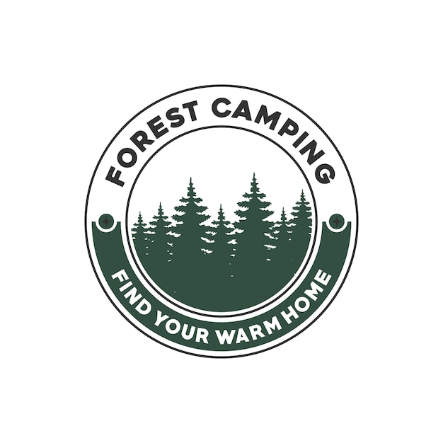 insignia de vector de logotipo de ilustración de camping y aventura