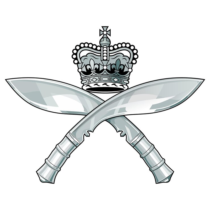 Insignia vectorial y emblema de los Royal Gurkha Rifles. el ejército británico