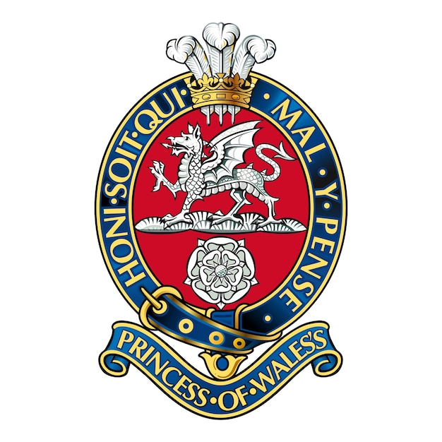 Insignia vectorial realista del Regimiento Real de los Príncipes de Gales
