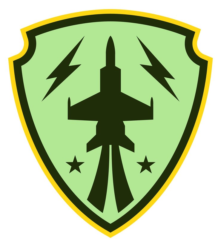 Vector insignia verde militar retro de la fuerza aérea chevron aislada sobre fondo blanco