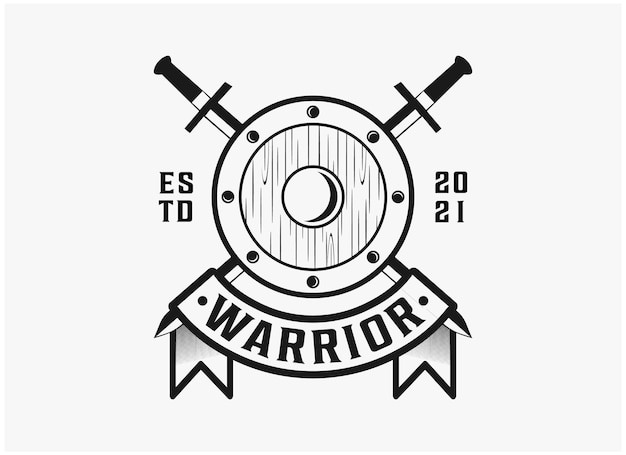 Insignia vintage de inspiración del logotipo de guerrero