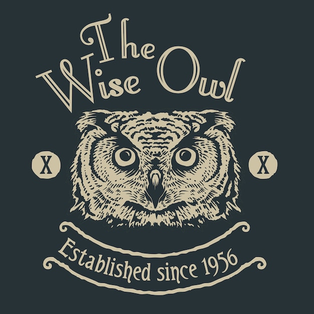 Vector insignia vintage owl