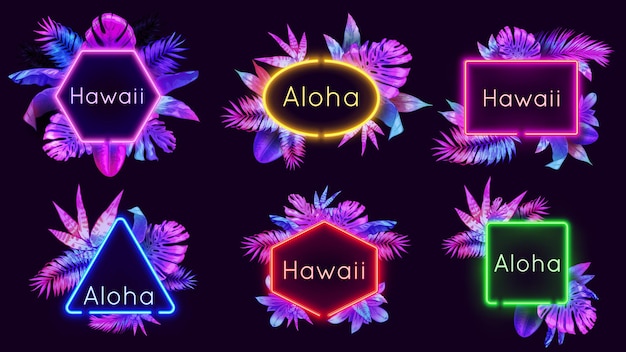 Insignias de aloha de neón