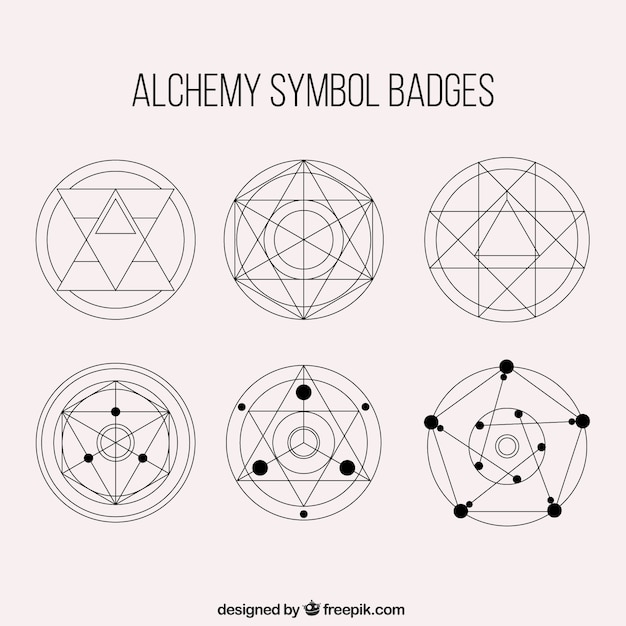 Insignias de alquimia geométricas