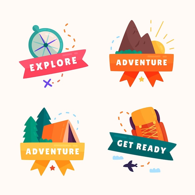 Insignias de aventura planas