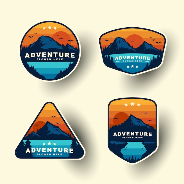 Vector insignias de aventuras vintage