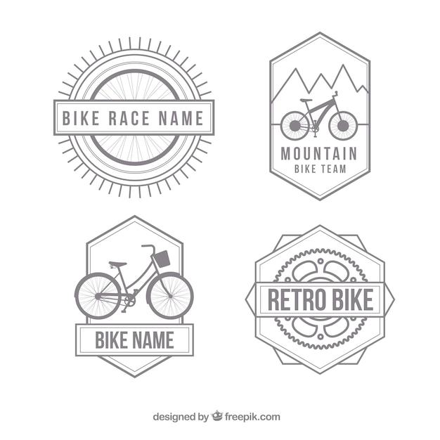 Vector insignias de bicis retro
