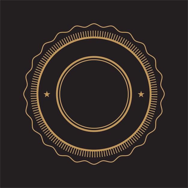 Insignias en blanco de estilo clásico vintage, pegatinas de garantía genuinas, emblemas o logotipos geométricos simples, íconos de forma redonda para proyectos de diseño o etiquetas de productos