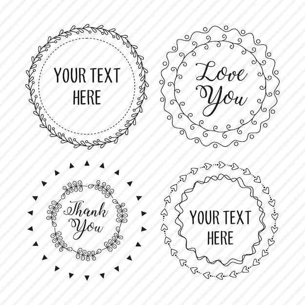 Vector insignias de boda vintage