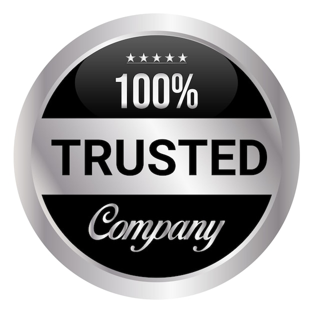 Insignias de empresa de confianza y icono y etiqueta del logotipo de calidad de confianza