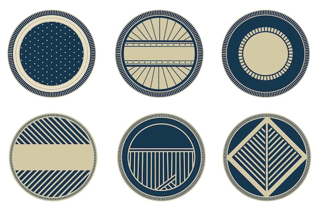 Insignias de estilo retro de arte de línea