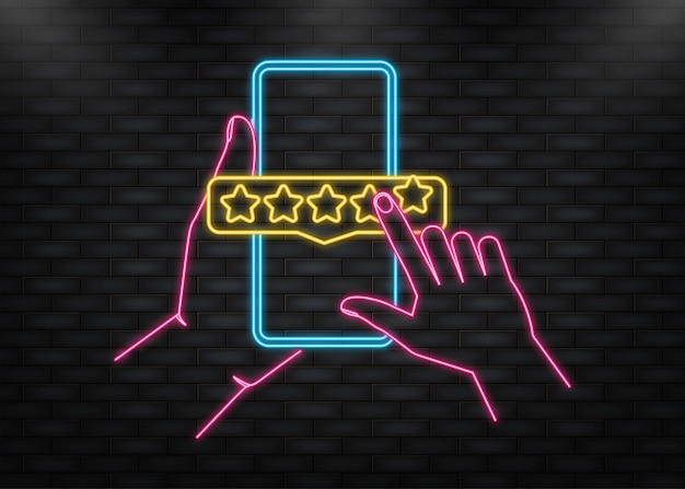 Insignias de estrellas de calificación en un fondo blanco Ilustración vectorial