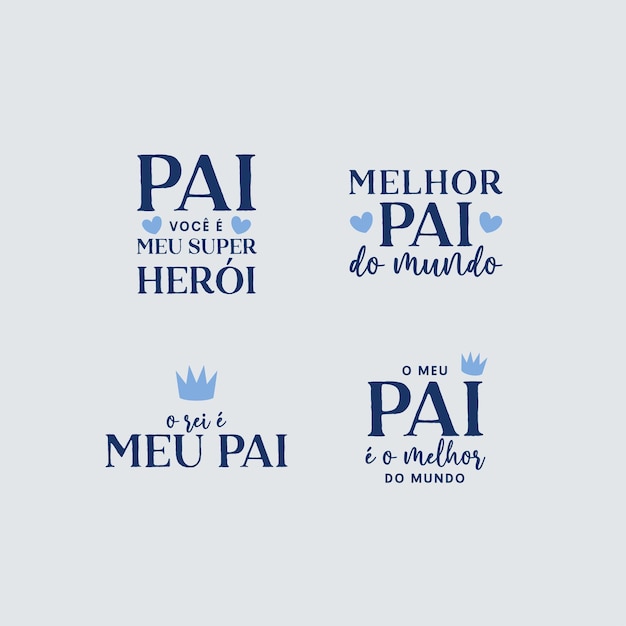 Vector insignias feliz dia dos pais