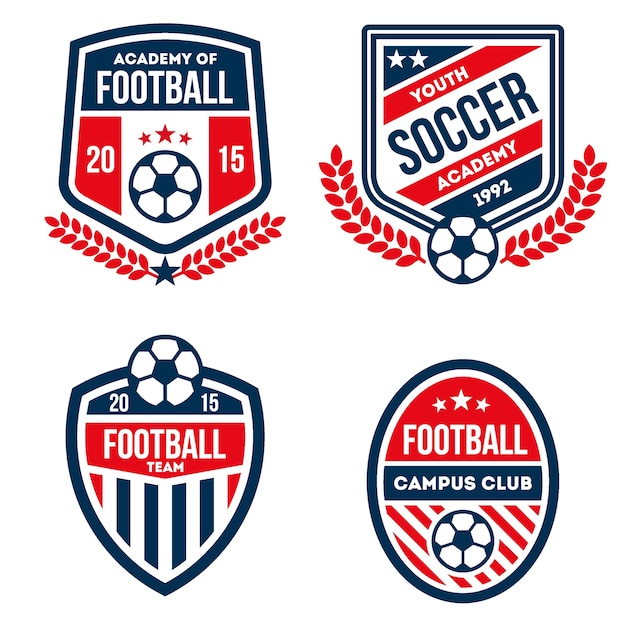 Vector insignias de fútbol establecidas