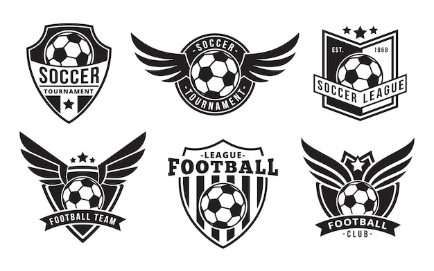 Vector insignias de fútbol / fútbol con alas