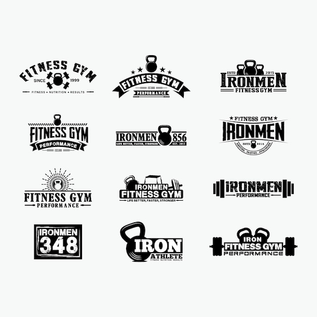 Insignias de logotipo de fitness 1