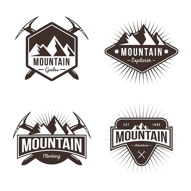 Insignias de logotipo de montaña