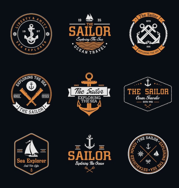 Vector insignias de marinero vintage